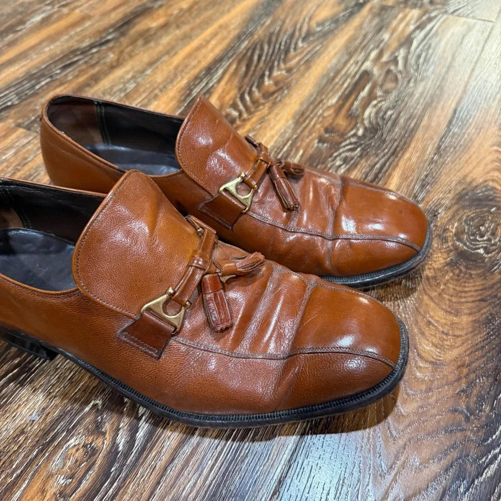 Florsheim Imperial 10 D Tassel Loafers Mens Brown Leather Gold Bit 93055